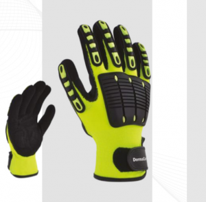 GUANTE DE NYLON FLUORESCENTE, PVC Y NITRILO DERMACARE
