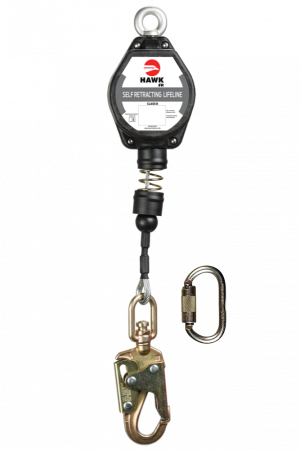 LINEA RETRACTIL HAWK A/INOXIDABLE CON GANCHO CHICO (CUMPLIMIENTO ANSI) CON MOSQUETÓN