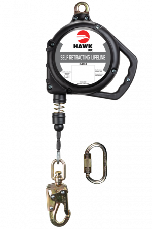 LINEA RETRACTIL HAWK A/INOXIDABLE CON GANCHO CHICO (CUMPLIMIENTO ANSI) CON MOSQUETÓN