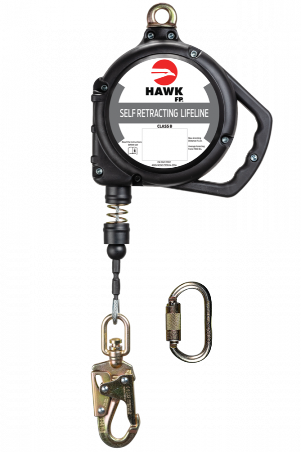 LINEA RETRACTIL HAWK A/INOXIDABLE CON GANCHO CHICO (CUMPLIMIENTO ANSI) CON MOSQUETÓN