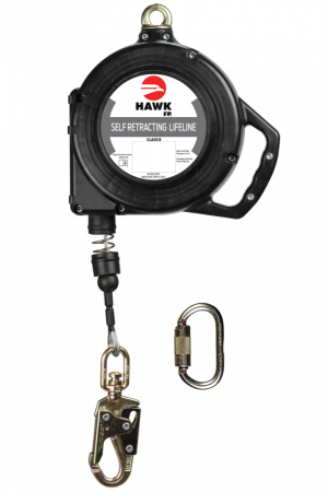 LINEA RETRACTIL HAWK A/INOXIDABLE CON GANCHO CHICO (CUMPLIMIENTO ANSI) CON MOSQUETÓN