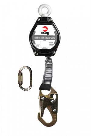 LINEA RETRACTIL HAWK DE CINTA CON GANCHO CHICO (CUMPLIMIENTO ANSI) CON MOSQUETÓN