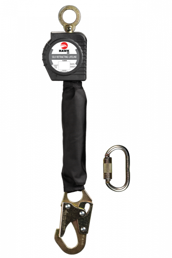 LINEA RETRACTIL HAWK DE CINTA CON GANCHO CHICO (CUMPLIMIENTO ANSI) CON MOSQUETÓN